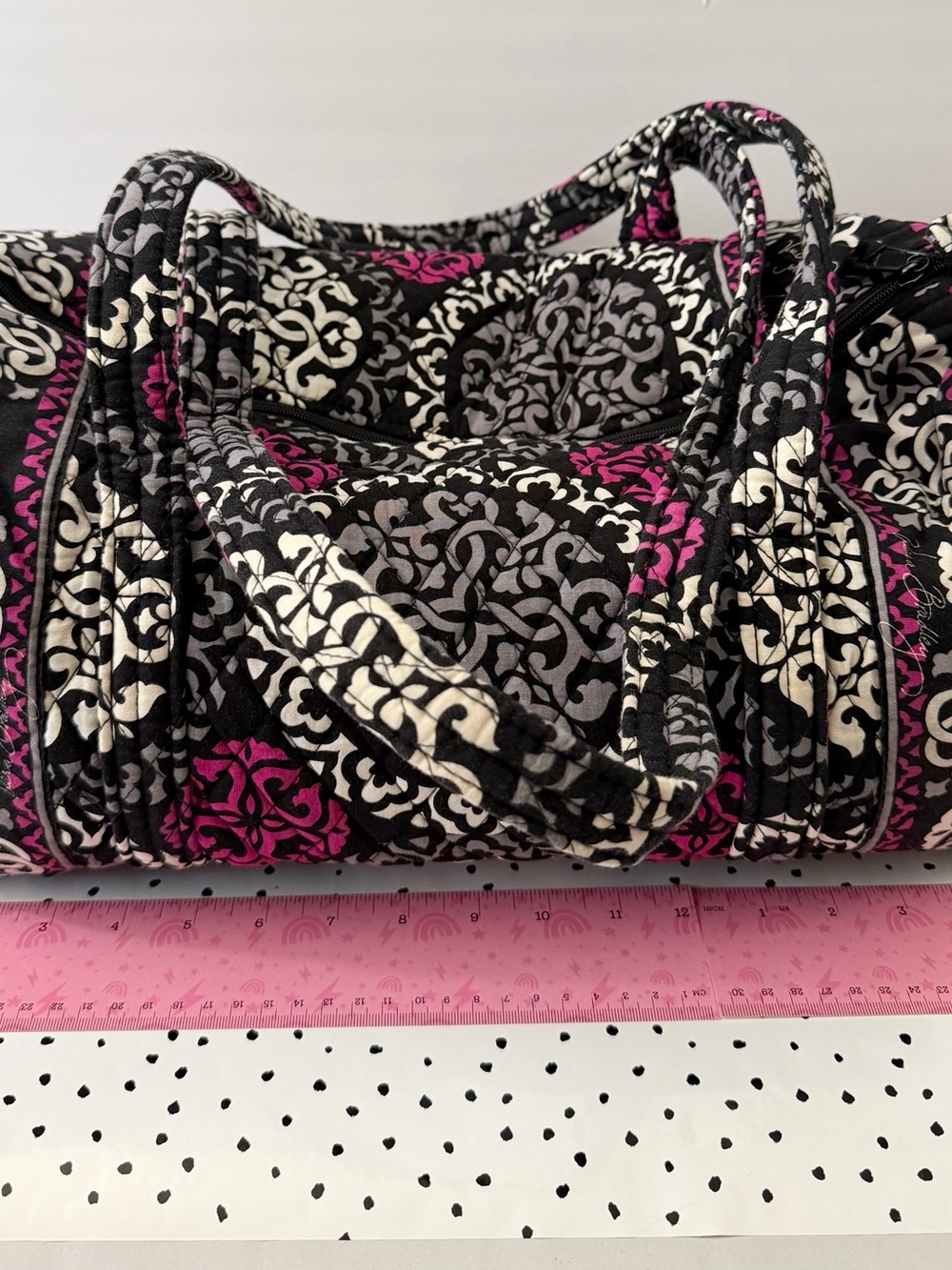 Vera Bradley Small Duffel Bag Canterberry Magenta Retired Travel Overnight Bag